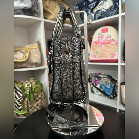 Coach Swagger Gunmetal Pebbled Leather Bag - Picture 3 of 11